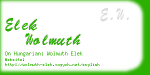 elek wolmuth business card